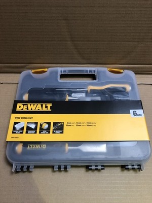 DeWalt 6-teiliges Holzmeißel-Set 6-38 mm Schrägschlagkappe im Koffer Neu DWHT16852-9