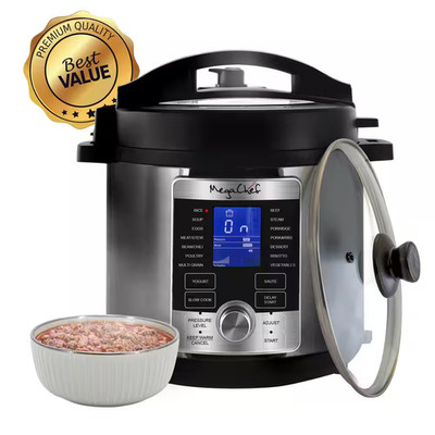 6 Qt. Stainless Steel Electric Pressure Cooker with Stainless Steel Pot NEW