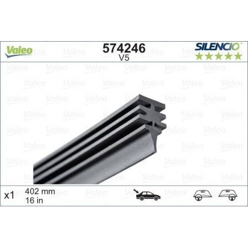 Wischgummi Valeo 574246 Silencio Conventional Single FüR Alfa Romeo CitroëN Fiat-image