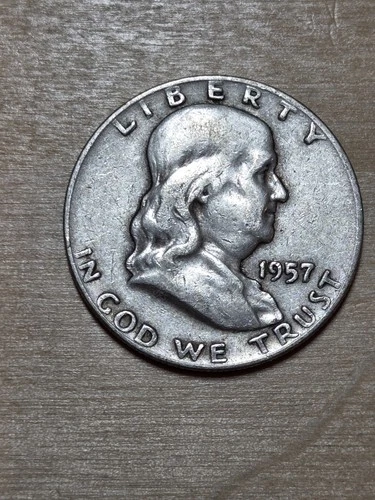 Photo of a 1957-D Franklin Half Dollar from an eBay listing that sold on Jul 23, 2026