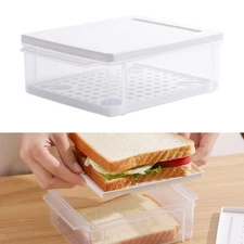 Fridge Produce Bin Multipurpose Toast Storage Box for Snacks Fruits Bacon