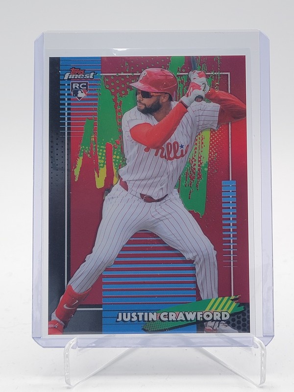 JUSTIN CRAWFORD 2026 TOPPS FINEST COMMON ROOKIE RED REFRACTOR /5 PHILLIES Q7246