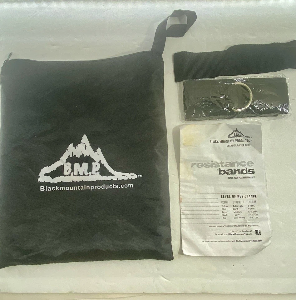 Black Mountain Products 5 bandas elásticas de resistencia bolsa con cremallera guía del usuario fitness Foto 4 de 4