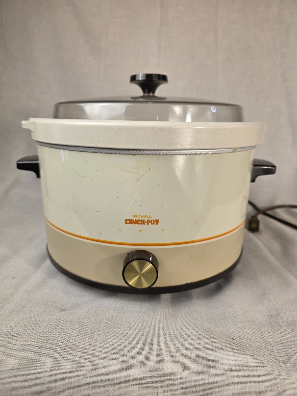 Vintage Rival 5 Quart Crock-Pot Slow Cooker Removable Stoneware Model 3355 Works