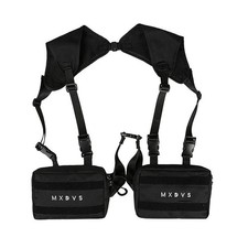 Unisex Black Chest Rig Bag Streetwear Tactical Vest Hip-hop Chest Bags Fashio...