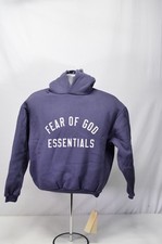 NWT Fear of God Essentials Fleece Hoodie Kids Marine Blue Size 14/16 AUTHENTIC