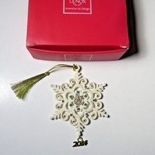 Lenox Annual 2014 Gemmed Snowflake Christmas Tree Ornament in Box