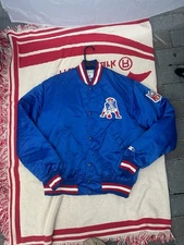 Starter Pro Line NFL Patriots Jacket Vintage 90s Size Medium Patriot Patch Blue