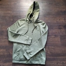 adidas Womens Climawarm Heathered Green Fleece Hoodie Size S Thumbholes AZ8824