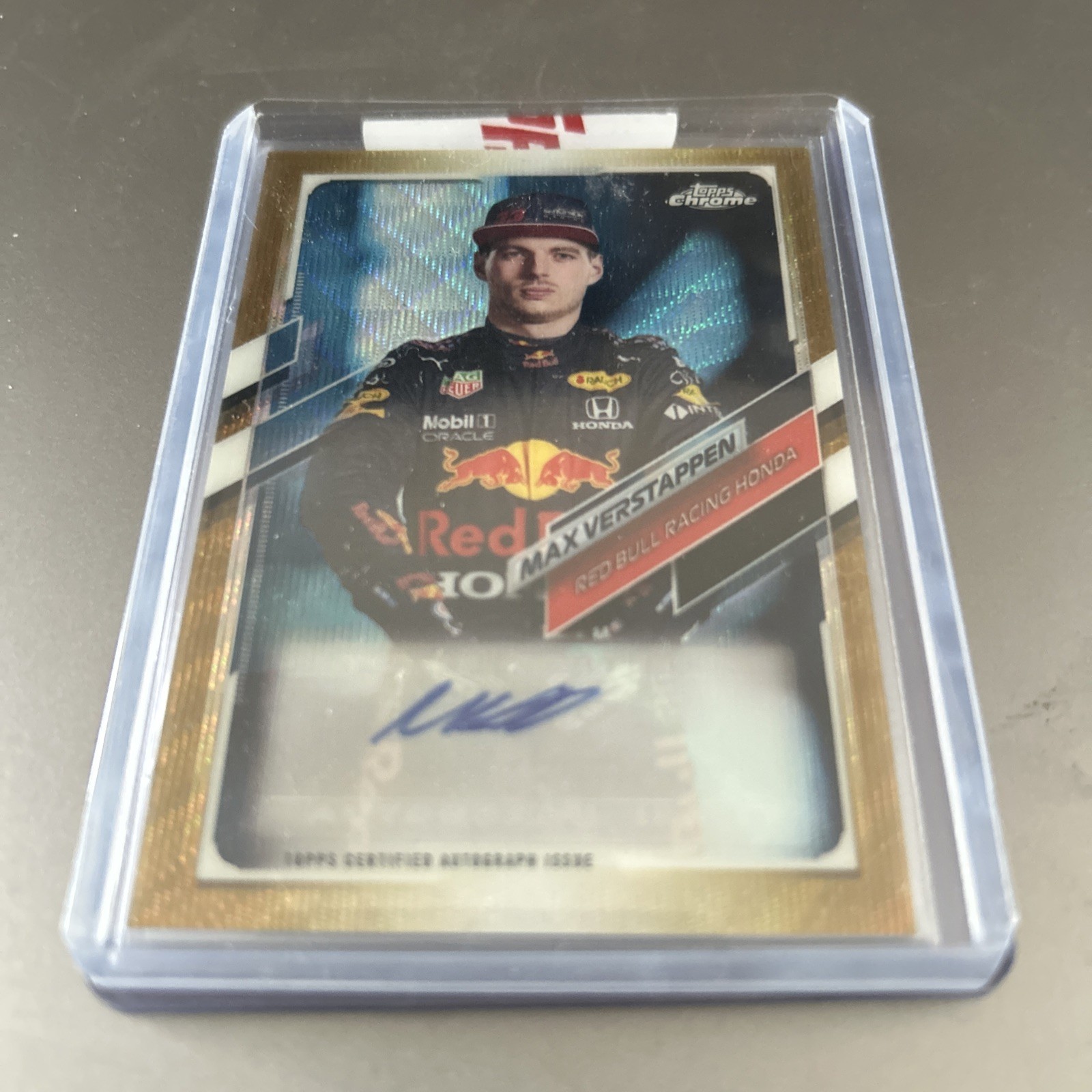 2021 Topps Chrome F1 Max Verstappen Refractor Autograph Gold Wave 50/50