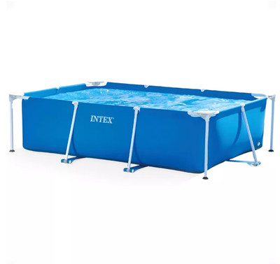 Intex 9.8ft Rectangular Metal Above Ground Outdoor Backyard Swimmingl 1490 Gal