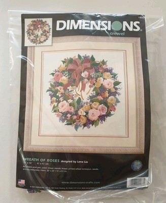 Dimensions Crewel Rosenkranz von Lena Liu Stickpackung 41 x 41 cm