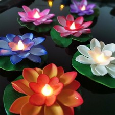 6 Pcs Diwali Lotus Lamp Decorations, Led Waterproof Flameless Lotus Tea Light...