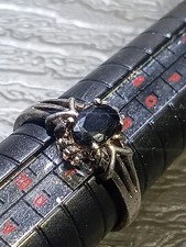 925 Really "Dark Blue Sapphire" Ring  Size 9.25 