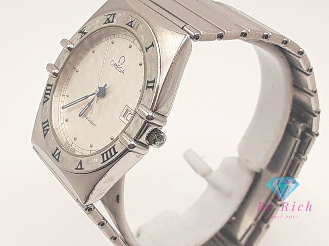 OMEGA Constellation Date Men's Silver SS Bracelet Watch 1448.431 Analog Quartz