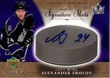 2006-07 Sweet Shot Signature Shots/Saves #SSAF Alexander Frolov Auto - HKY