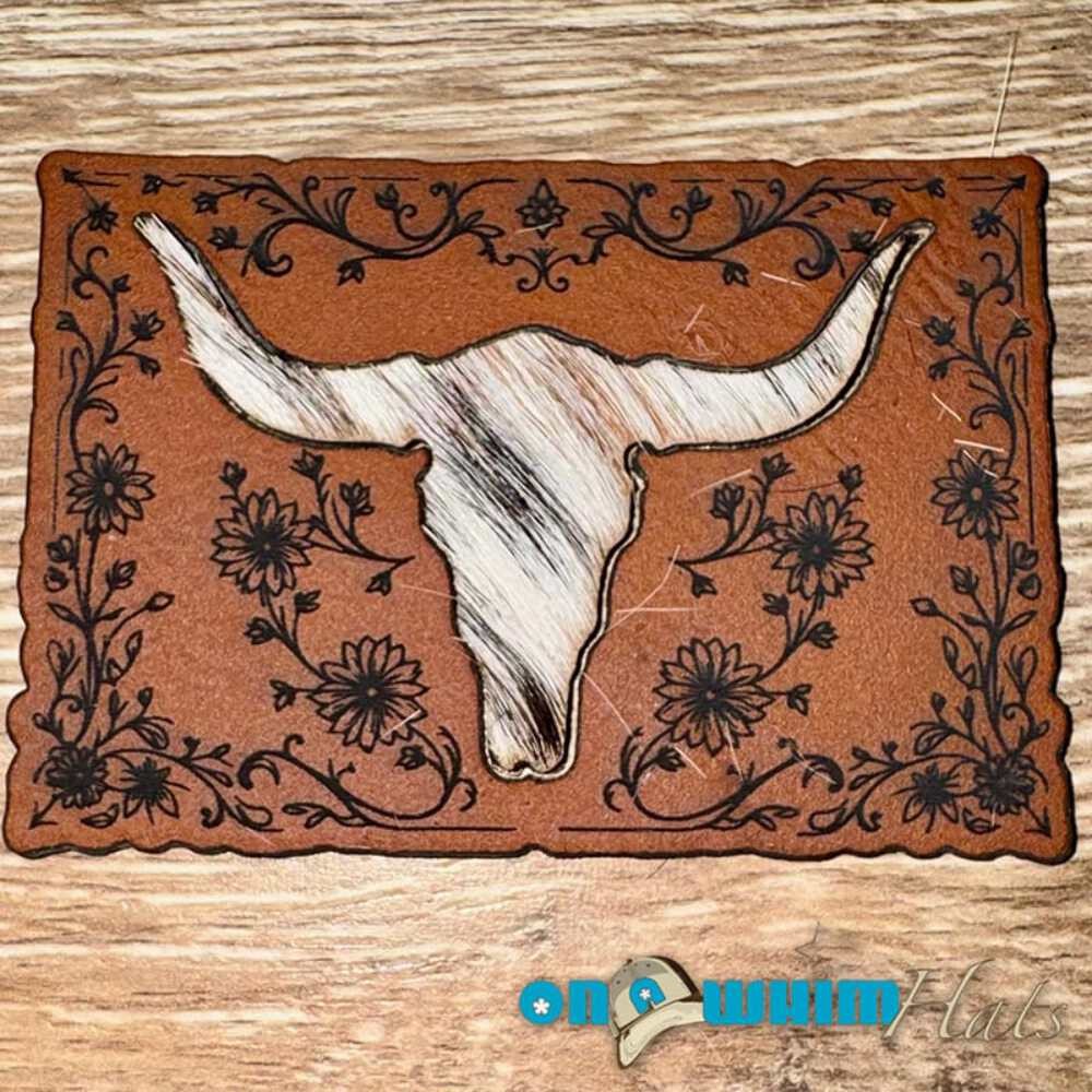 Bull-Headed Genuine Cowhide and Leather Iron-On Patch
