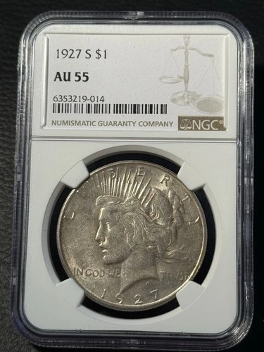 1927 S Peace Silver Dollar NGC AU 55