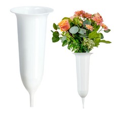 KADAX Grabvase, Blumenvase, Kunststoff-Vase mit Erdspieß