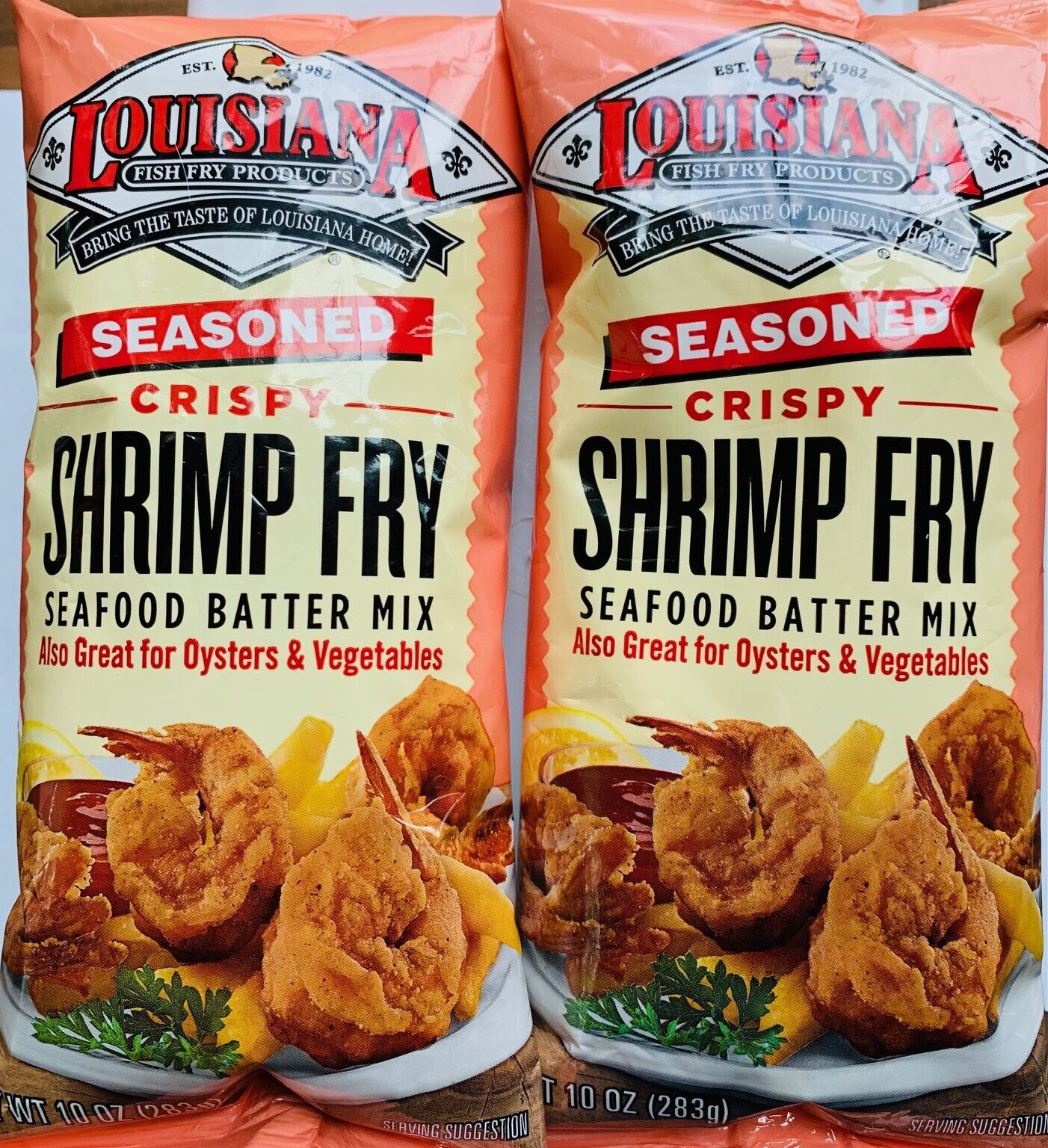 Seasoned, Crispy Shrimp Fry Seafood Batter Mix, 10 ounce - 2 pk - Louisiana  Made