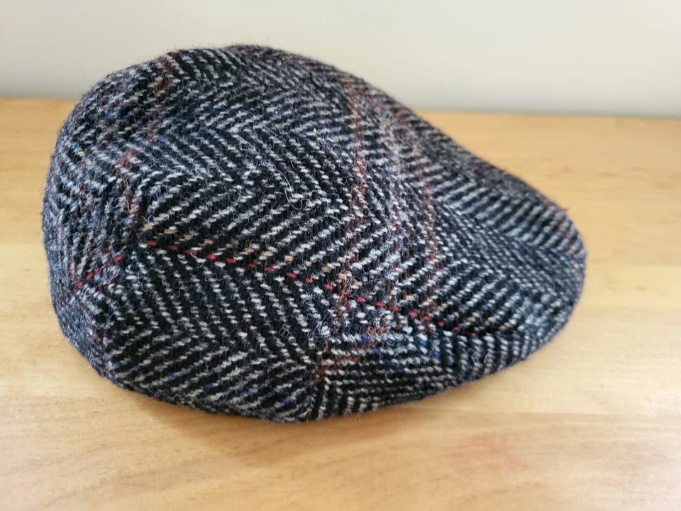 Stetson Cap Herringbone Pattern Wool 24" Newsboy Hat - Image 3 of 4