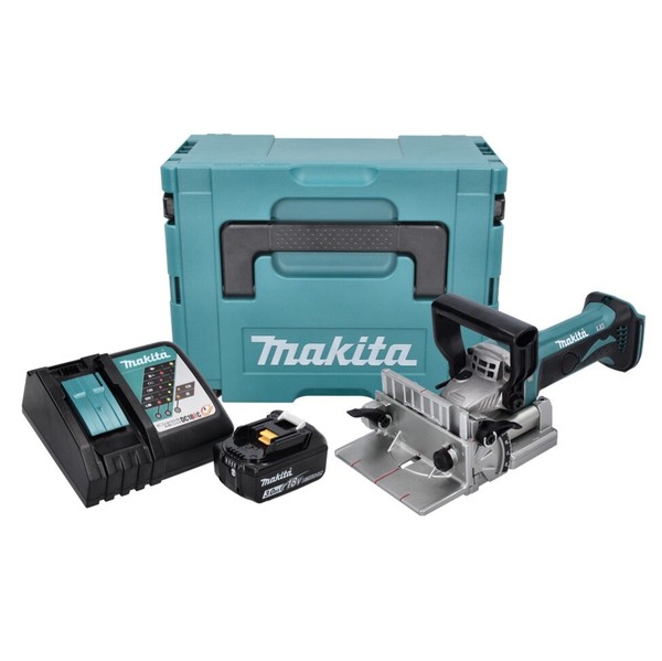 Makita Dpj 180 RF1J Akku NutfräSe 18 V 100 Mm + 1X Akku 3,0 Ah + Lader + Makpac-image