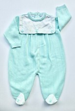 Vtg Carter's One Piece Footed Romper Embroidered Infant 6 M Bunnies Sweater Knit