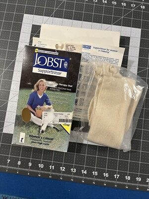 #ad Jobst Women’s Casual Compression Knee High 8 15mmHg X Small Over Calf Cream $15.22