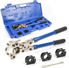 Copper Pipe Tube EX Press Crimping Tool W/ 1/2" ,3/4" & 1" Jaw for Viega,MrPex