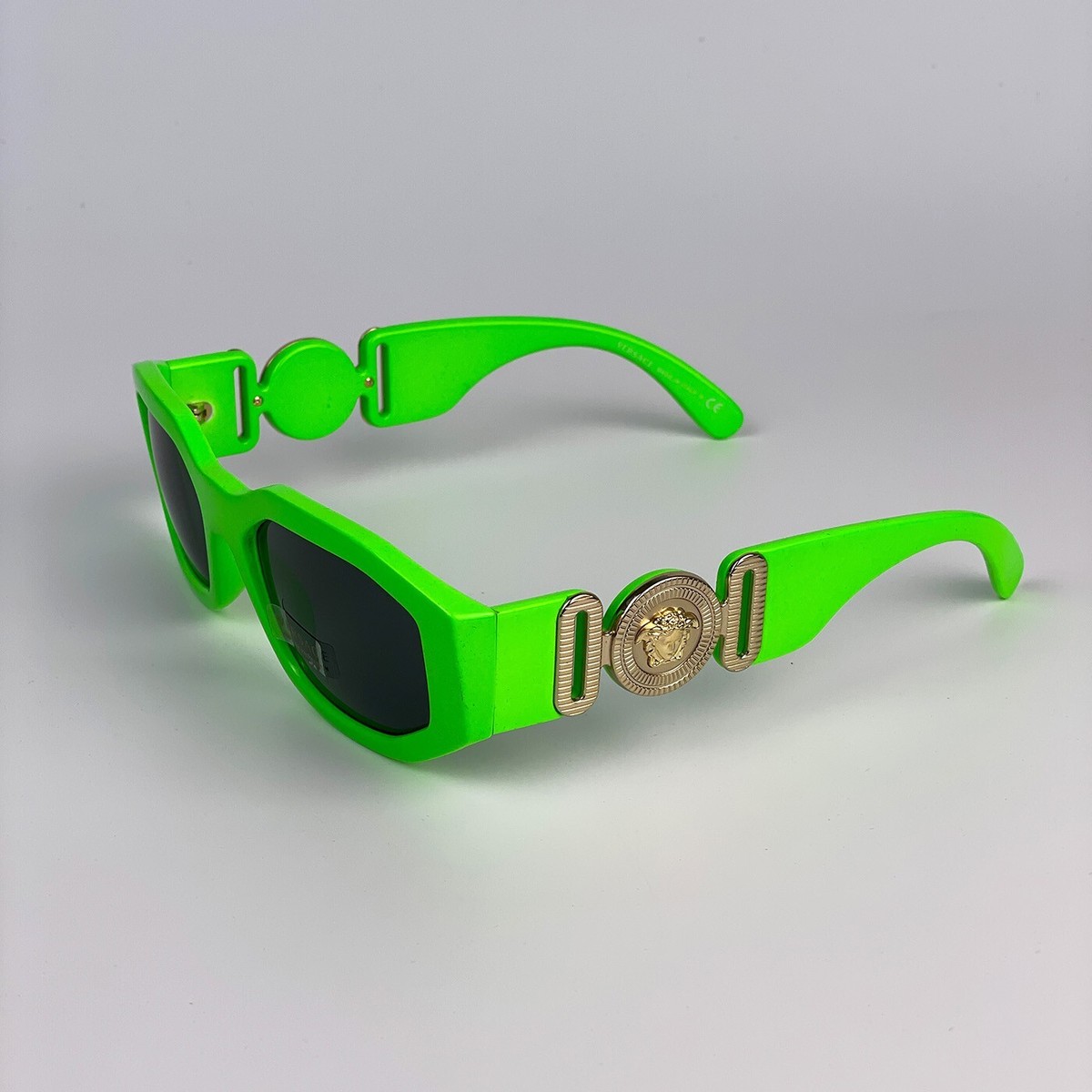 Versace Men Sunglasses Green Grey Oval VE4361 Medusa Biggie