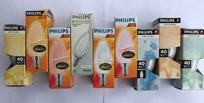 PHILIPS Kerzenlampe E14 230V 40W SOFT WHITE/ORANGE/JADE/YELLOW/ROSE/TERRACOTTA