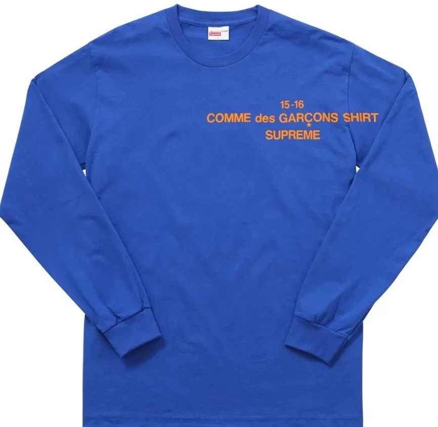 Supreme Comme Des Garcons Long Sleeve T-shirt L Blue | eBay