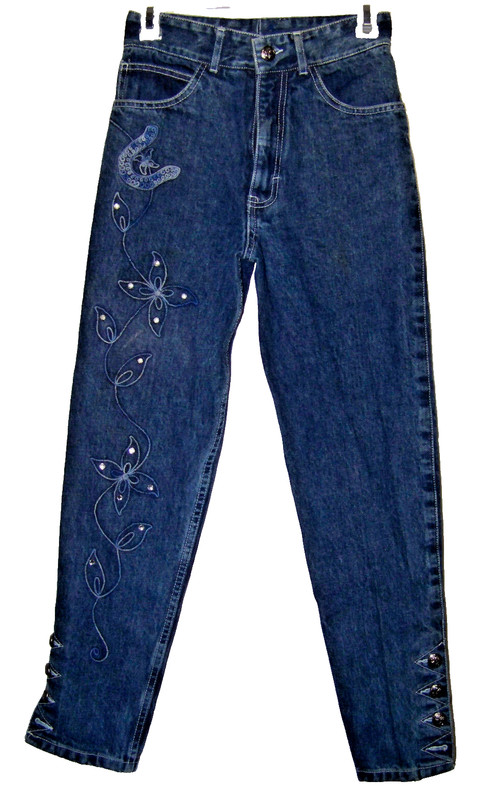 **OXYGEN** Junior's Girl's Embellished Denim Jeans Size ((27)) 100% Cotton.EUC.