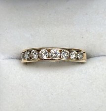 14 KT Gold Approx .80 Ct Channel Set Wedding Band Size 6.5