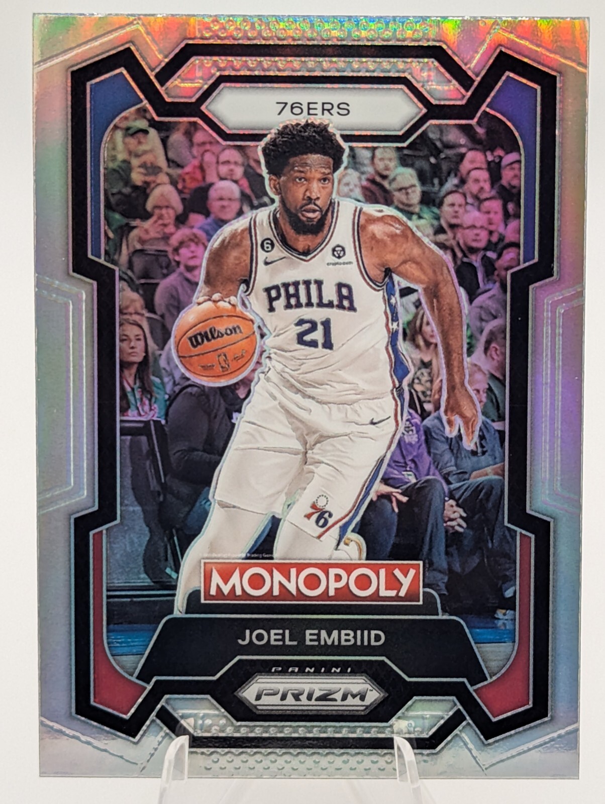 2023-24 Panini Prizm Monopoly Joel Embiid Silver Prizm 76ers #69