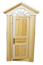 External Wooden Door & Portico Tumdee 1:12 Scale Dolls House Fairy Accessory 499