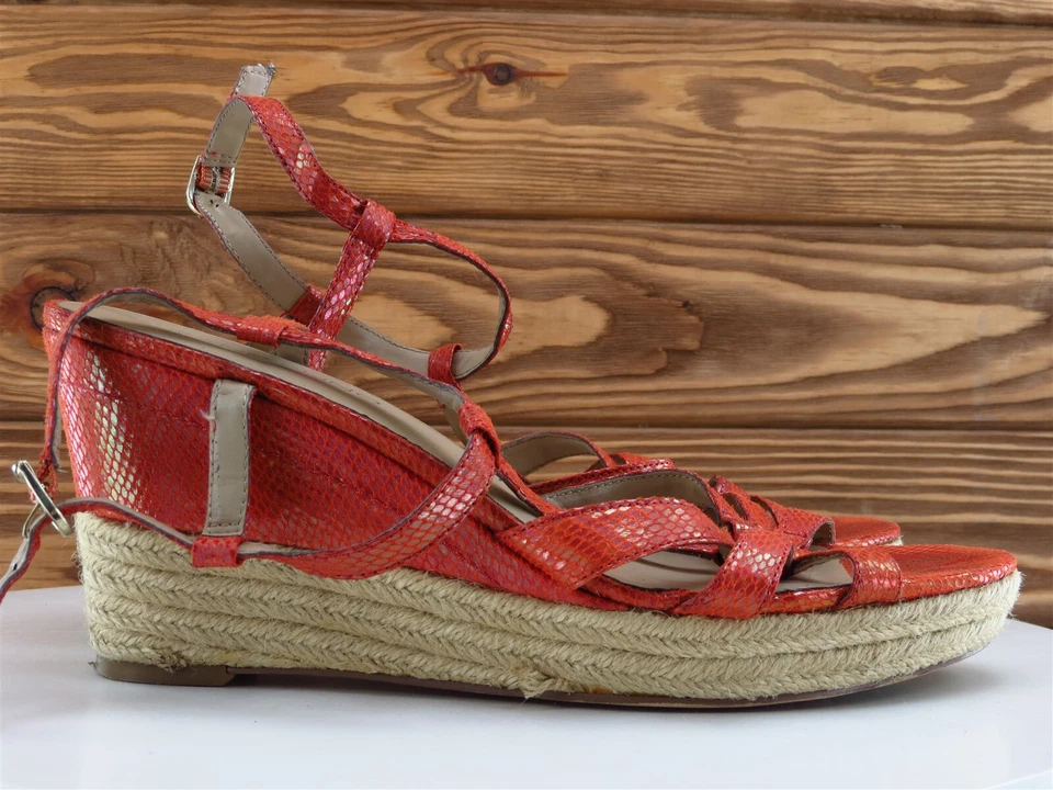 Sandalia Bandolino Talla 10 Tirantes Cuero Naranja Mujer M Foto 4 de 4