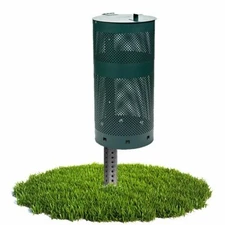 Round Waste Can with 4ft Post