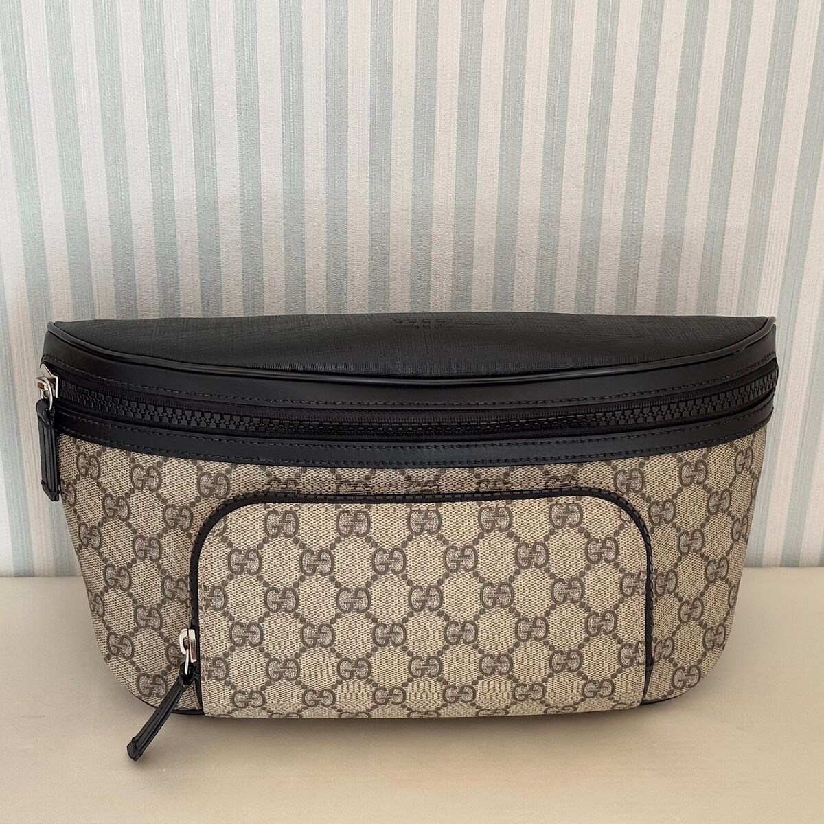 GUCCI GG Supreme Monogram Belt Body Bag Brown Beige Large GUCCI GG Supreme Monogram Belt Body Bag Brown Beige Large