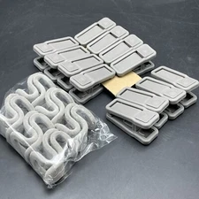 Joy Mangano Huggable Hangers Gray Silver 12 Finger Clips & 12 Cascading Hooks