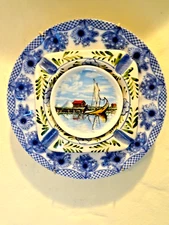 Dimensional BLUE PLATES Wall Hanging Decorative Home Decor 7-1/2"