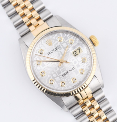 Rolex Datejust 16013 Silver Anniversary Diamond Dial 36mm Watch