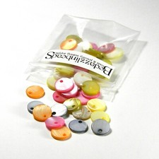 30 Mixed Color 10mm Flat Round Mother Of Pearl Shell Coin MOP Drop Charm Beads