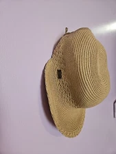 Sun N Sand Straw Hat Head Wear  UPF50+ Elastic One Size Fits Most Gardening Sun