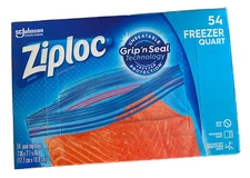 Ziplock Quart Freezer Storage Grip N Seal Bags 54 Count