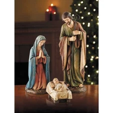 Nativity Set, 16" H Three Piece Nativity Set, Holy Family Christmas Gifts