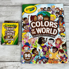 Crayola Book Stickers Crayons COLORS OF THE WORLD Set Lot of Coloring Books New