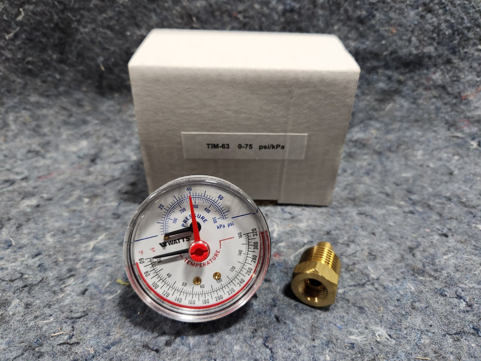 Rinnai E/Q Series 807000081 T&P Temperature/Pressure Gauge 1/4 NPT & Lock 1/2"