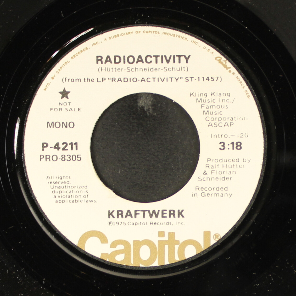 KRAFTWERK: radioactivity / mono CAPITOL 7