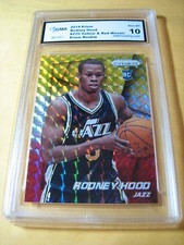 RODNEY HOOD JAZZ 2014 PRIZM YELLOW & RED MOSAIC PRIZM ROOKIE RC # 270 GRADED 10